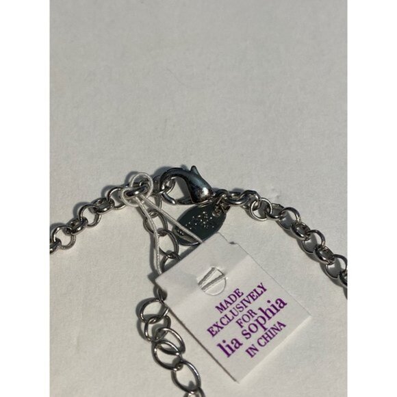 Lia Sophia Breeze Silver Leaf Blue Bead Necklace - Picture 5 of 6